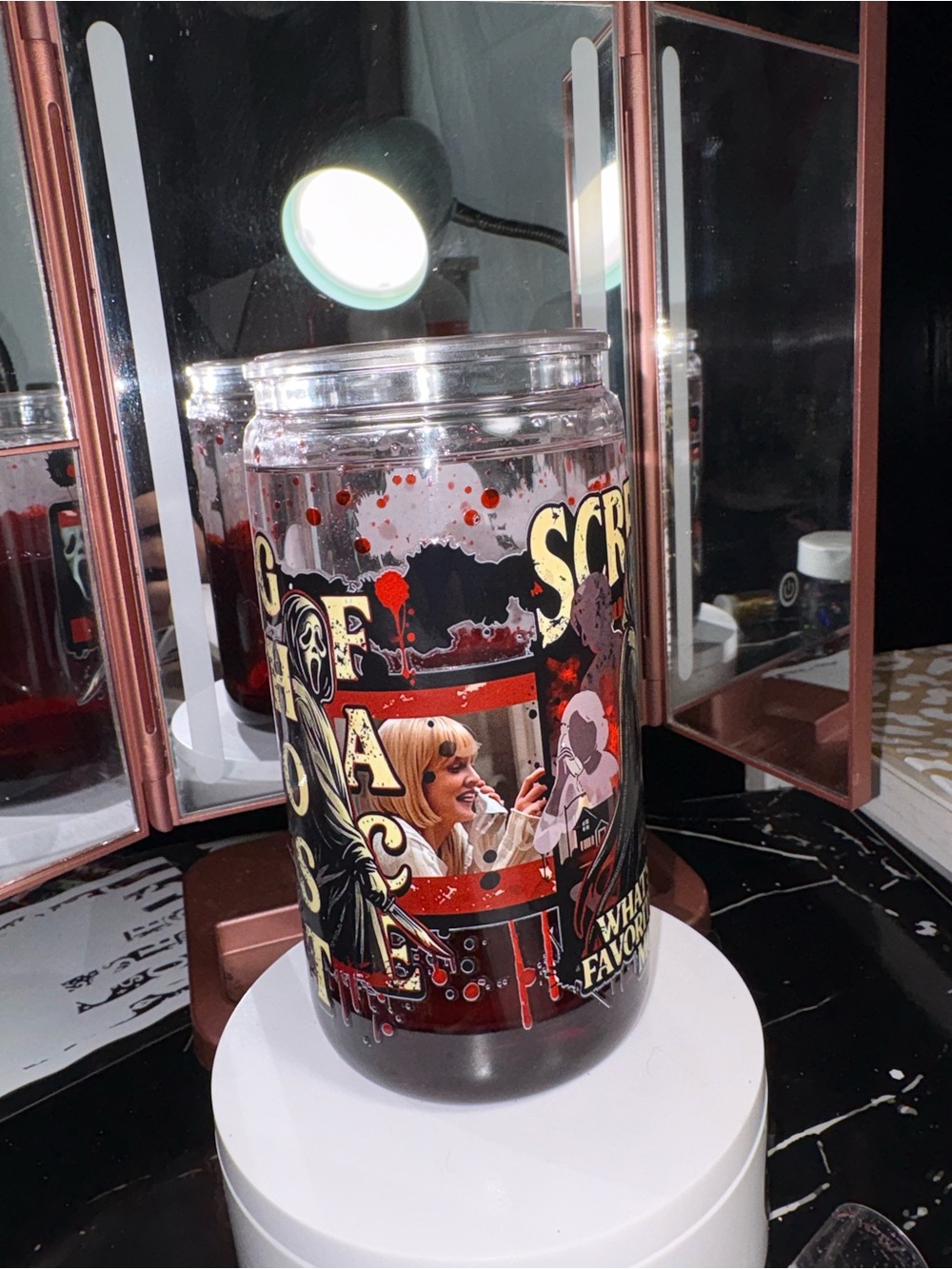 Horror GHOSTFACE Tumbler - Red & Black